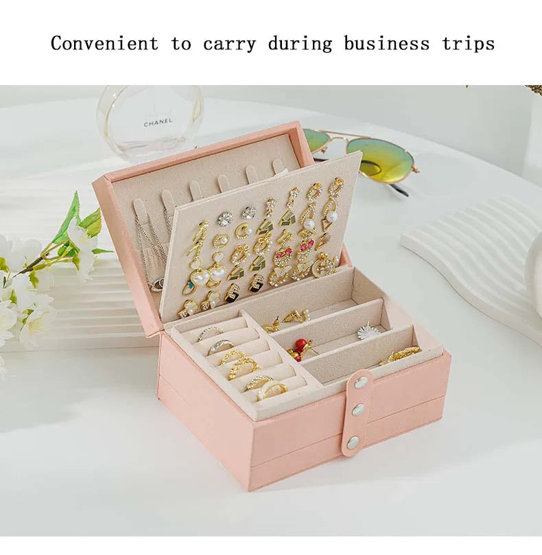 5 Layer Portable Jewelry and Valuables Storage Box Organizer 