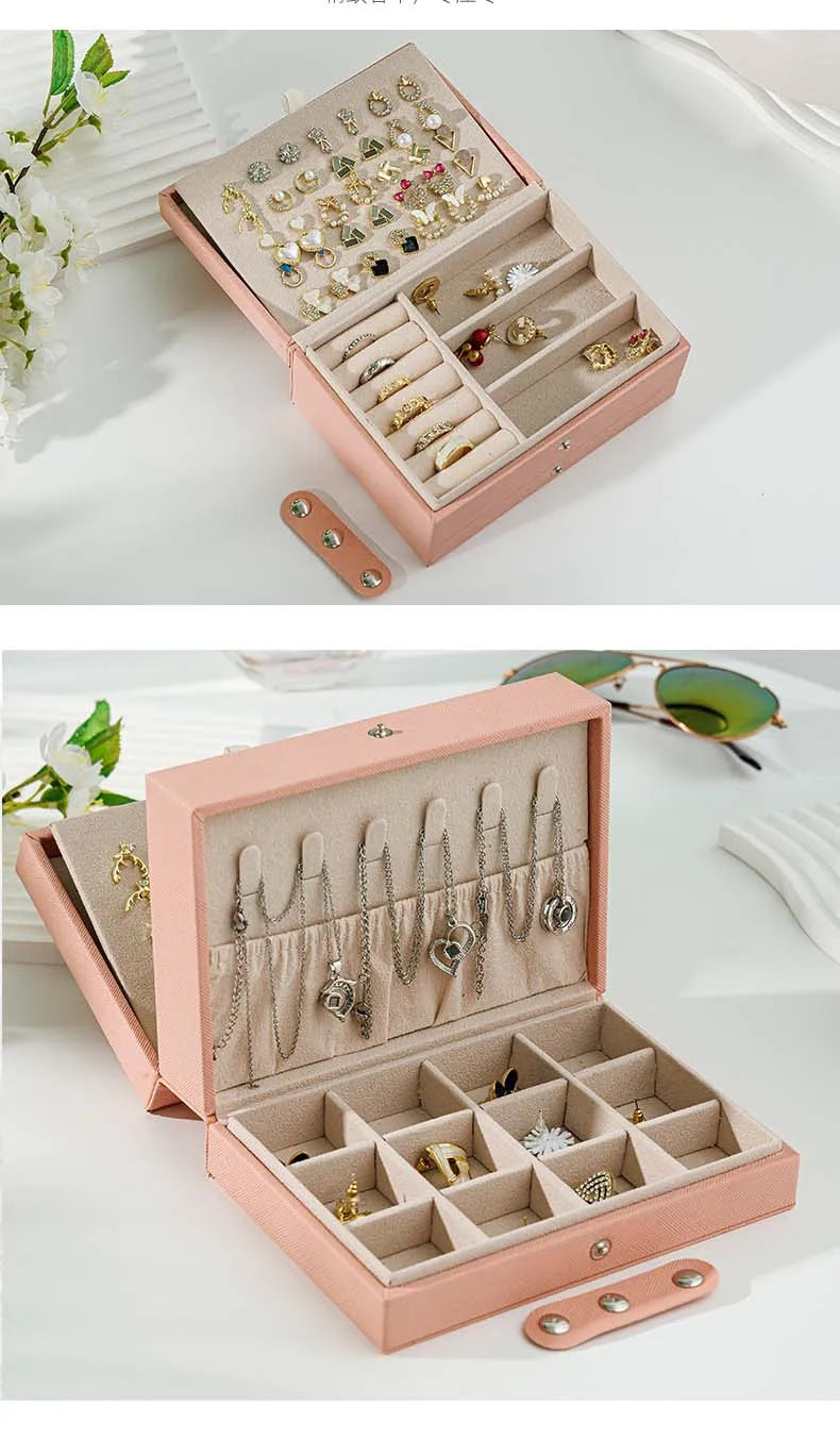 5 Layer Portable Jewelry and Valuables Storage Box Organizer 