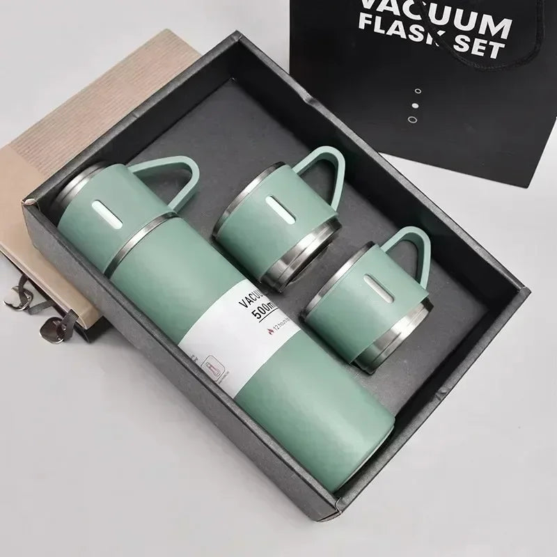 500ml Portable Insulated Thermos Flask and Cup Set 