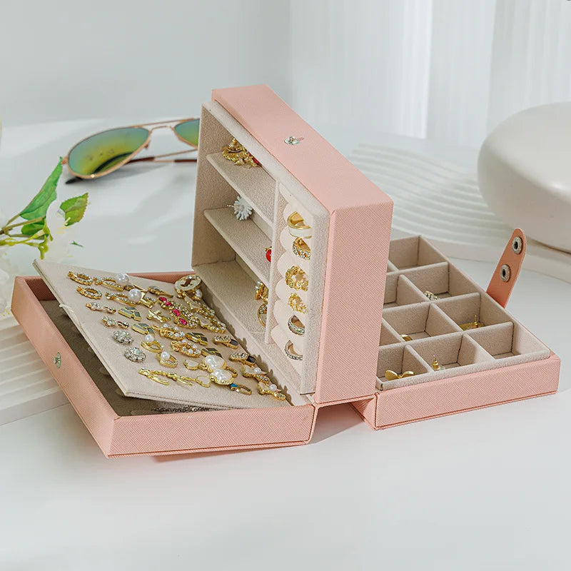 5 Layer Portable Jewelry and Valuables Storage Box Organizer 