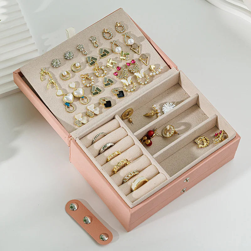 5 Layer Portable Jewelry and Valuables Storage Box Organizer 