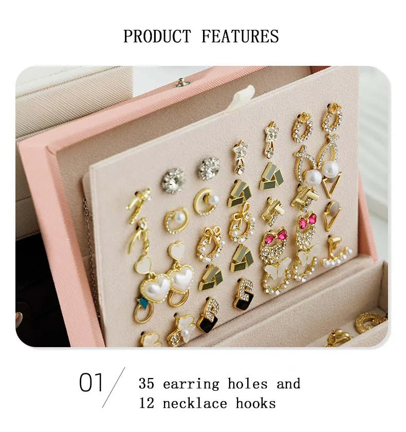 5 Layer Portable Jewelry and Valuables Storage Box Organizer 