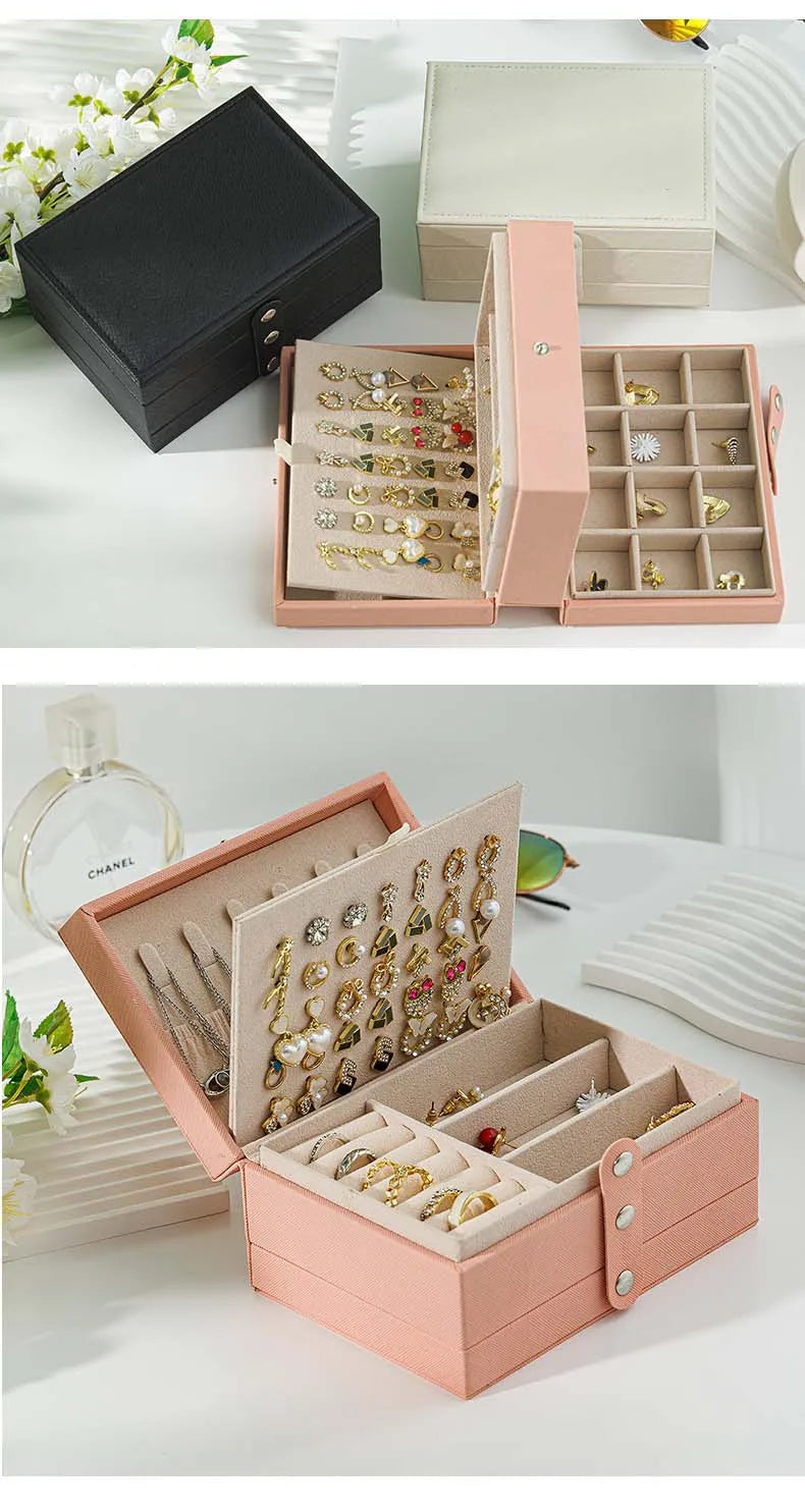 5 Layer Portable Jewelry and Valuables Storage Box Organizer 