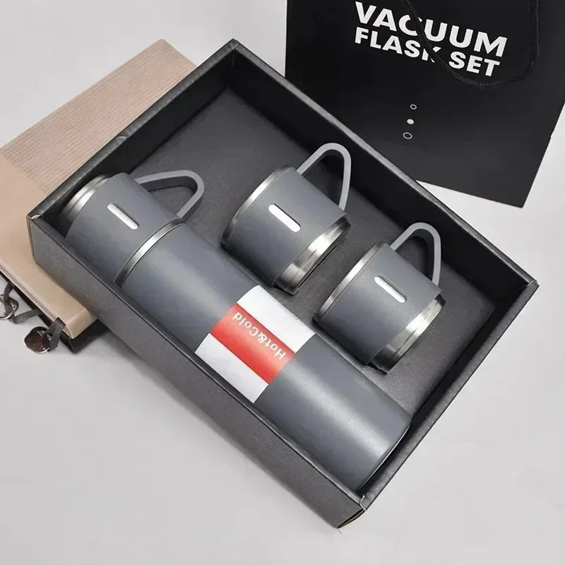 500ml Portable Insulated Thermos Flask and Cup Set 