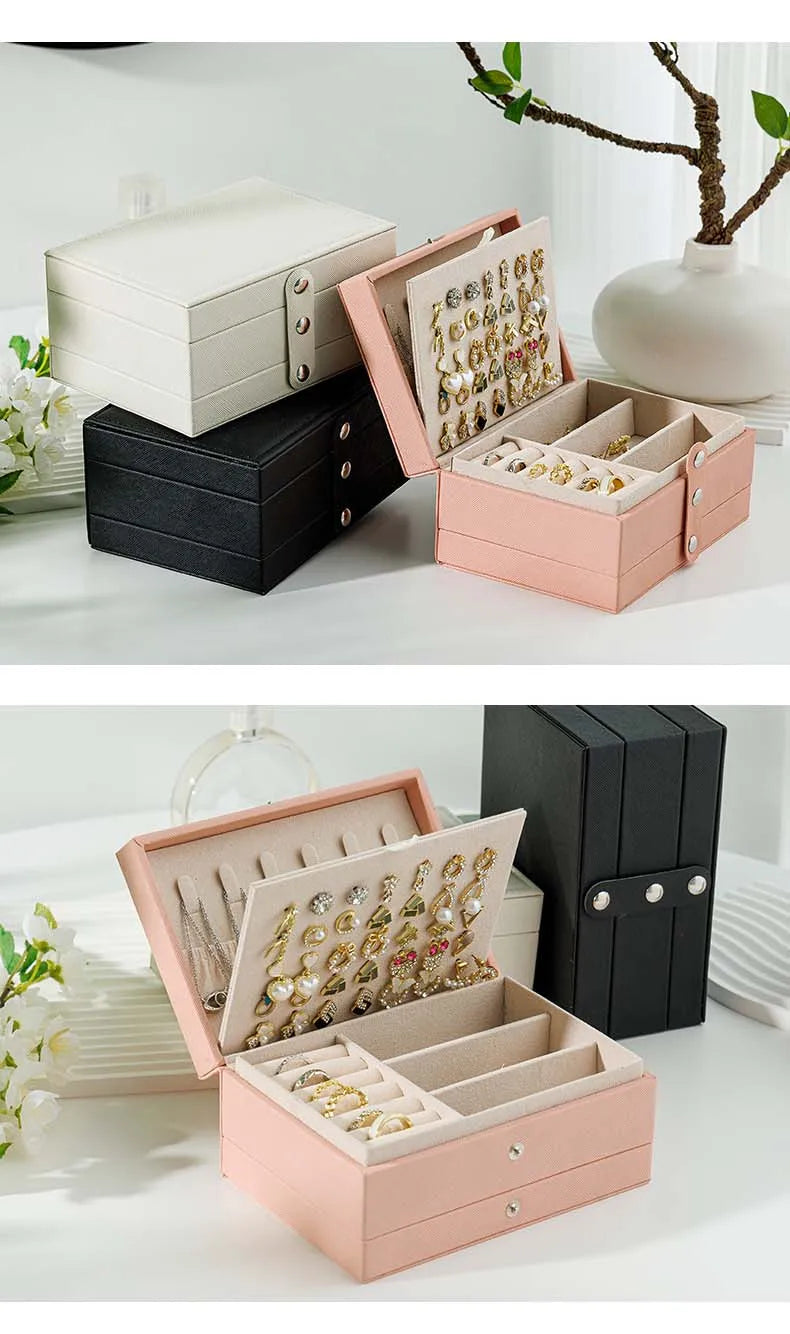 5 Layer Portable Jewelry and Valuables Storage Box Organizer 