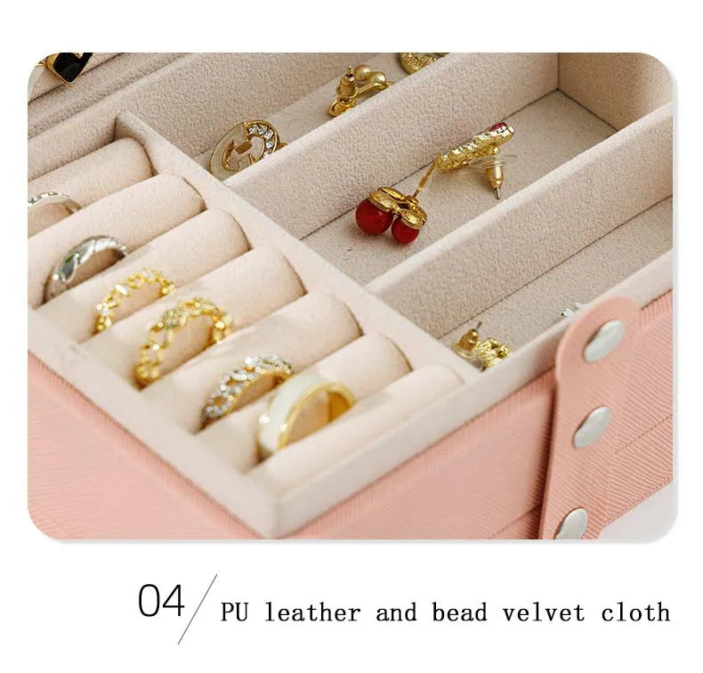 5 Layer Portable Jewelry and Valuables Storage Box Organizer 